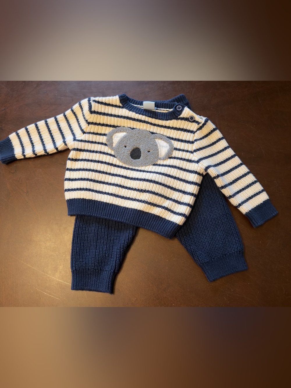 Little Lad 6-9 M Boy’s 2-Piece Set Koala Knit Pants and Top